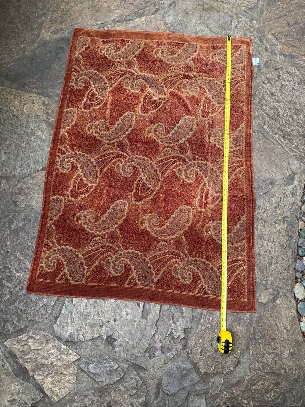 Waverly Rust and Gold Paisley Tablecloth